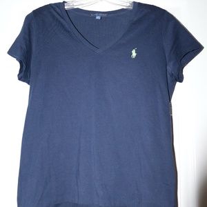 Navy blue Ralph Lauren v-neck t-shirt